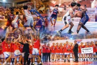 Para peserta dan pemenang Honda DBL North Sulawesi 2026 dalam rangkaian partai final di GOR Politeknik Manado.