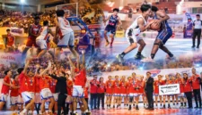 Para peserta dan pemenang Honda DBL North Sulawesi 2026 dalam rangkaian partai final di GOR Politeknik Manado.