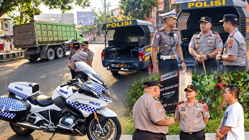 Kapolda Sulut bersama Wakapolda dan PJU turun langsung mengatur lalu lintas di Manado untuk memastikan aktivitas masyarakat berjalan lancar.