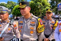 Plt. Kapolres Minahasa Utara AKBP Antonius F. Gea saat diwawancarai awak media usai kegiatan Apel Gelar Pasukan Operasi Patuh Klabat 2026 di Lapangan Polres Minut, Senin (26/10/2026).